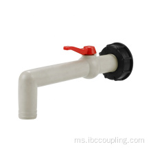 Gandingan IBC Brass Garden Tap dengan Hose Nozzle